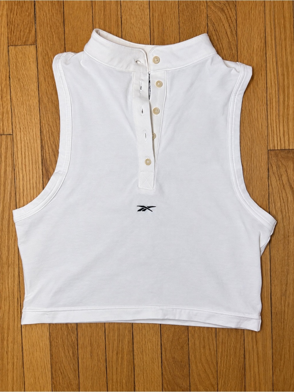 Reebok Off-White Sleeveless Crop Top